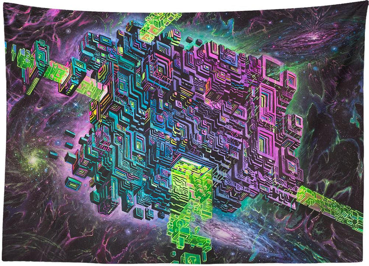 Fluorite Space Jammer Tapestry